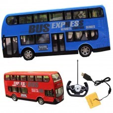 Wireless Remote Control Remote Control Car Two Layers Electric City Bus Express with LED Light Model 