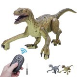 Remote Control Infrared Dinosaur Toy Remote Control Realistic Velociraptor Simulated Jurassic Dinosaur w/ Sound Light Kids Children Toys