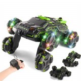 JC03 Remote Control Stunt Car 2.4G 4WD Remote Control 360 °Flip Drift LED Light Music Spary Double Sided Models Toys