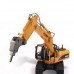 HuiNa 560 2.4G 1/12 16 Channels Metal Remote Control Excavator Broken Disassemble Charging Remote Control Car Model Toys