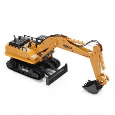 HuiNa 1510 1/16 2.4G Remote Control Car Metal Excavator 11 Channels 680 Degree Rotation Engineering Truck Toys